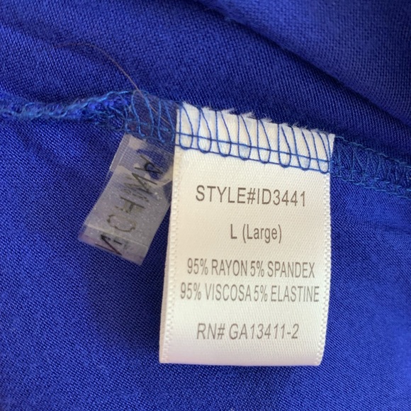 Strapless blue maxi dress with belt - Picture 8 of 8